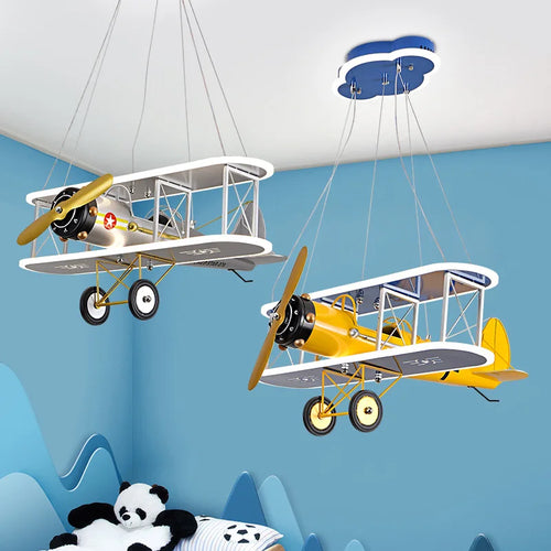 lustre créatif avion hélicoptère pour chambre enfant moderne - vue 2 sur 9