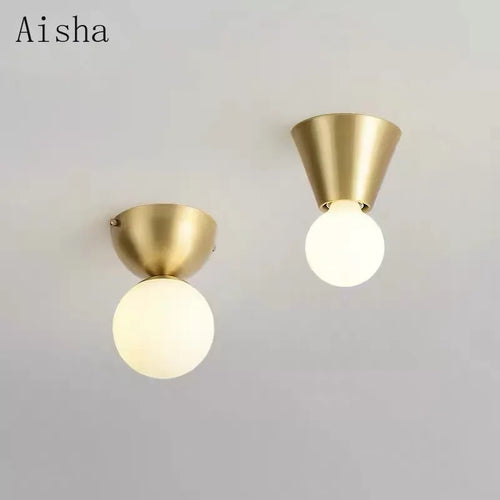 plafonnier en laiton éclairage intérieur nordique simple décoratif - vue 2 sur 11