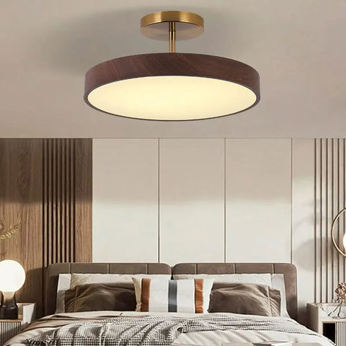 plafonnier moderne rond imitation bois pour intérieur élégant - vue 3 sur 14