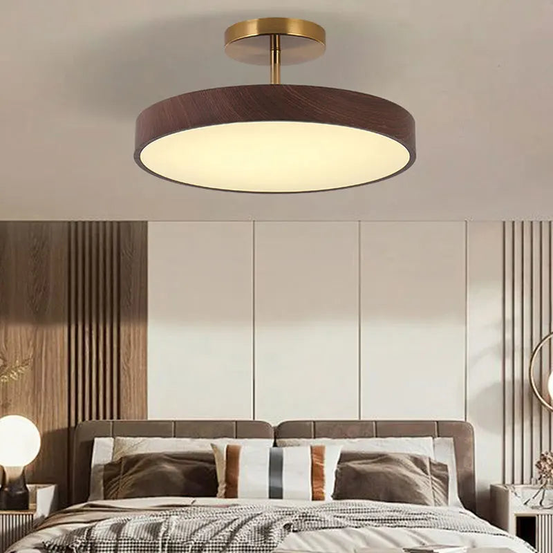 plafonnier moderne rond imitation bois pour intérieur élégant - vue 3 sur 14