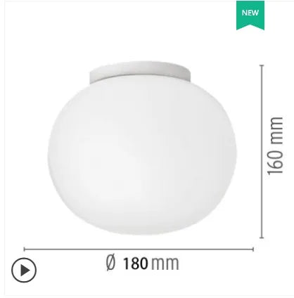 plafonnier sphérique simple applique intérieure en verre - vue 12 sur 13