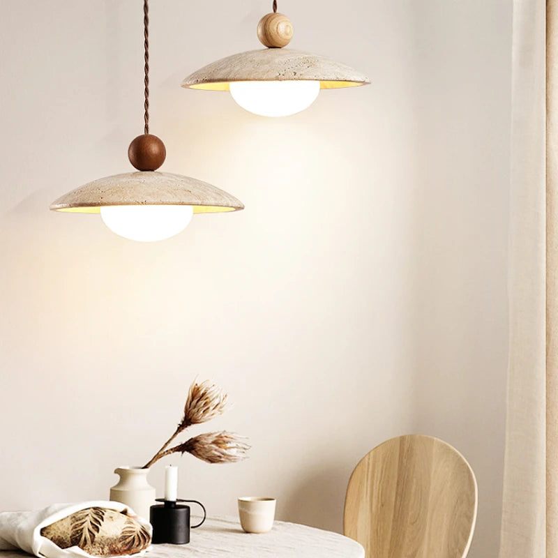 suspension à led en pierre style nordique pour décoration intérieure - vue 2 sur 8