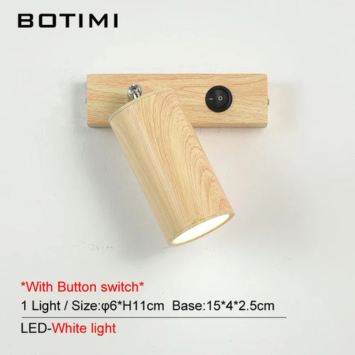 botimi applique murale fer interrupteur bouton-poussoir imitation bois nordique - vue 10 sur 13
