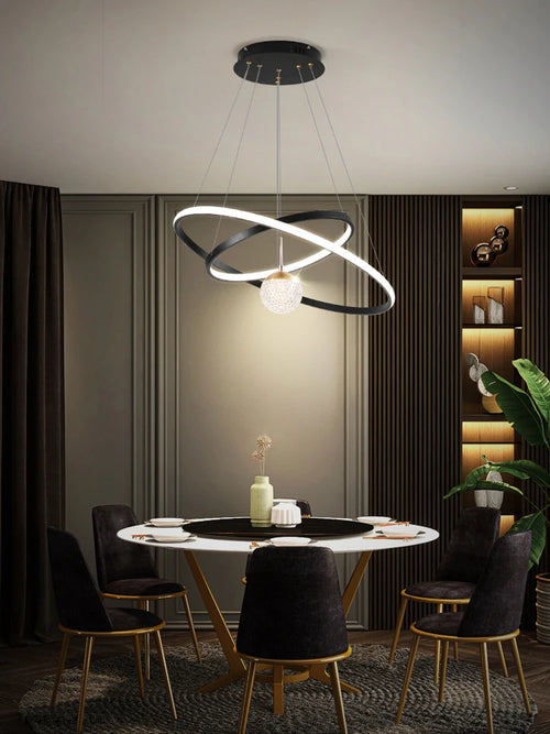 lustre rond moderne pour éclairage intérieur décoratif - vue 5 sur 15