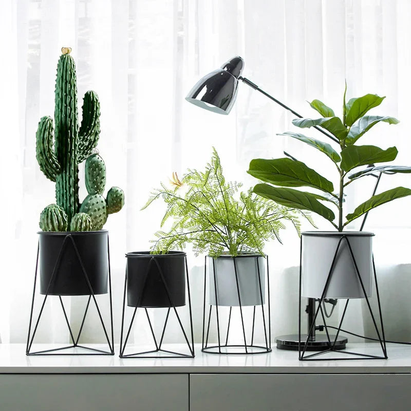 support de plante moderne en fer pour décoration intérieure et extérieure - vue 4 sur 18