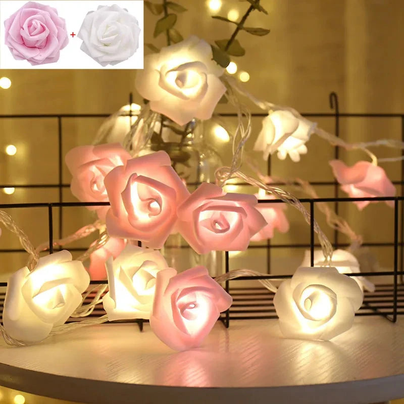 guirlande lumineuse roses en mousse pour mariage et saint valentin - vue 11 sur 11