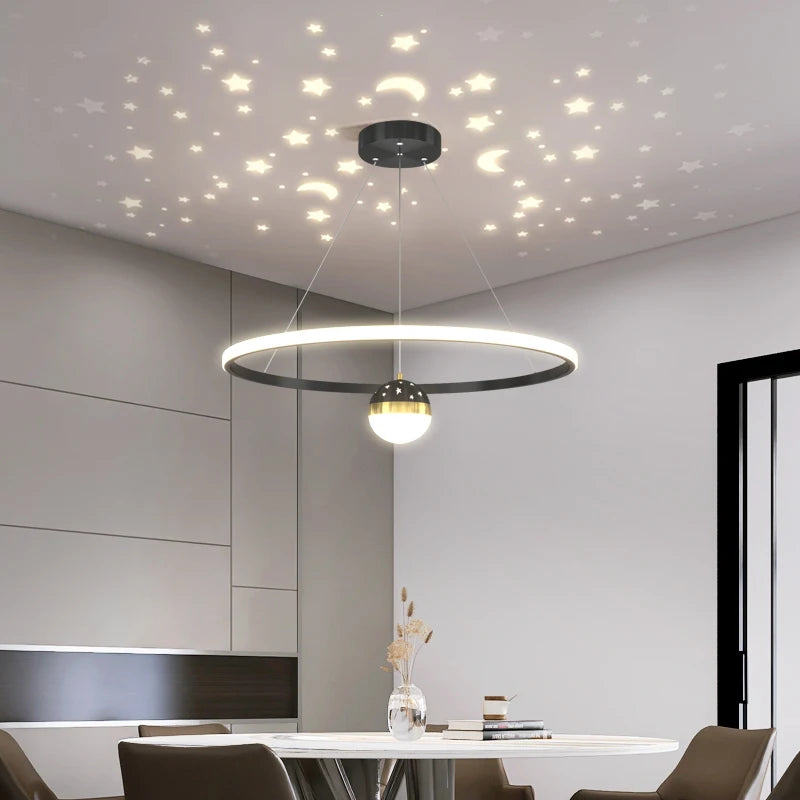 suspension design ronde en led pour décoration moderne - vue 3 sur 12