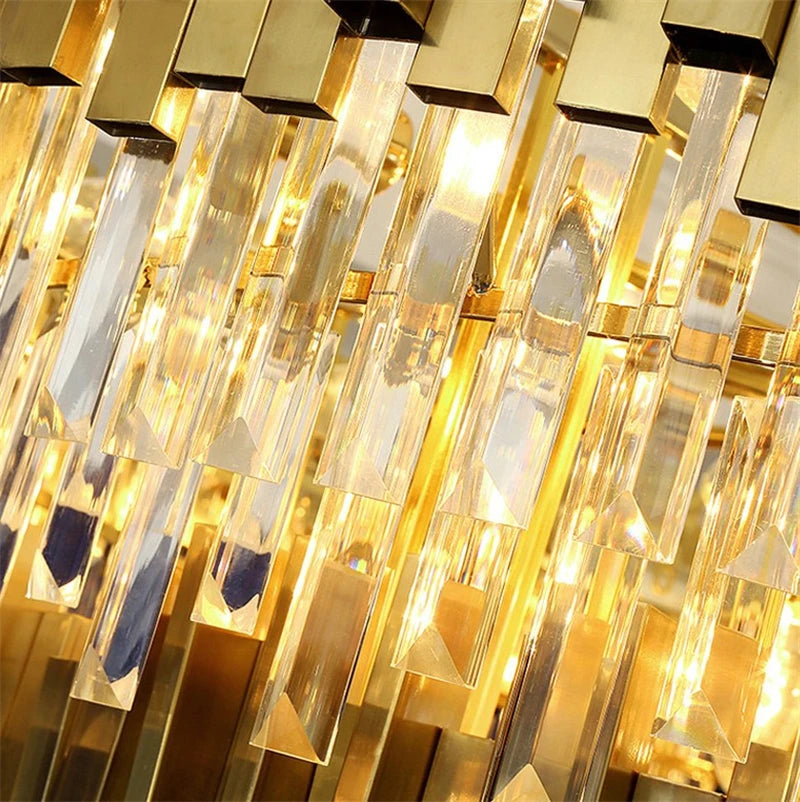 lustre en cristal moderne en or poli pour éclairage intérieur - vue 6 sur 6