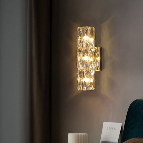 applique murale led en cristal k9 éclairage de luxe moderne - vue 4 sur 21