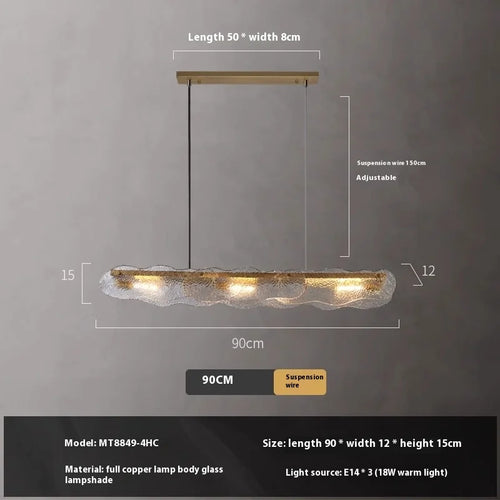 suspension moderne en cuivre et verre pour restaurant - vue 12 sur 12