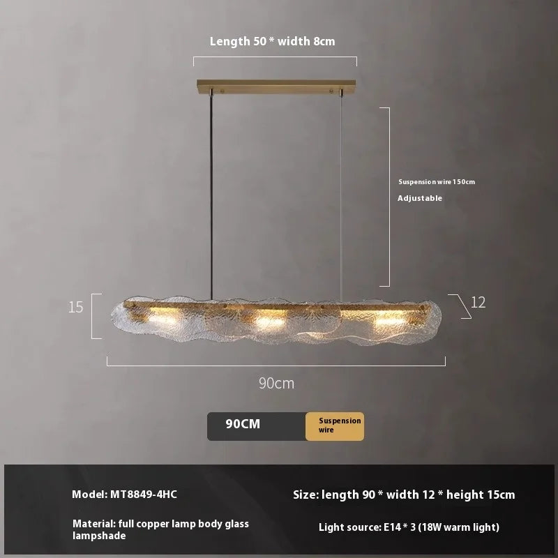 suspension moderne en cuivre et verre pour restaurant - vue 12 sur 12