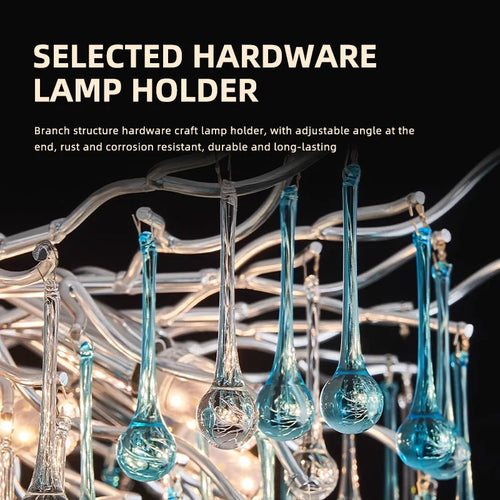 lustre moderne en verre bicolore style postmoderne avec led - vue 6 sur 12