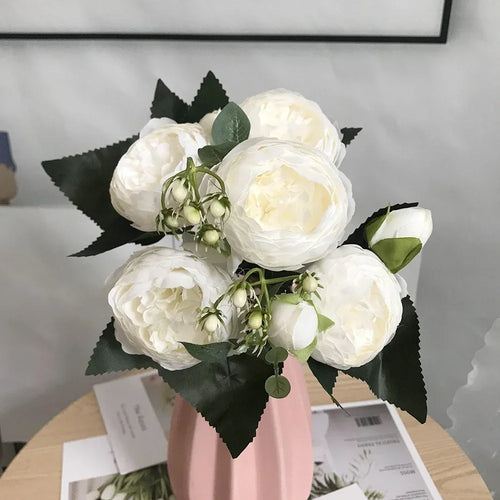 bouquet de pivoines artificielles pour décoration de mariage et maison - vue 16 sur 16