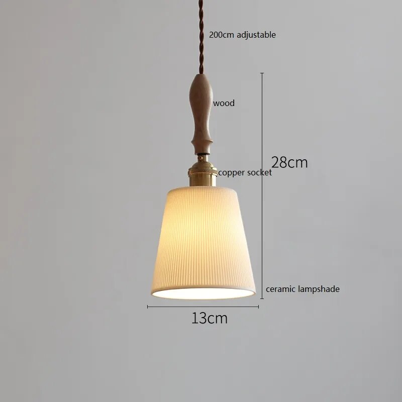 Suspension design led papillon céramique et bois - vue 13 sur 30