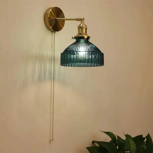 applique murale verre moderne vintage miroir allée chambre coucher chevet café restaurant interrupteur prise éclairage maison - vue 12 sur 20