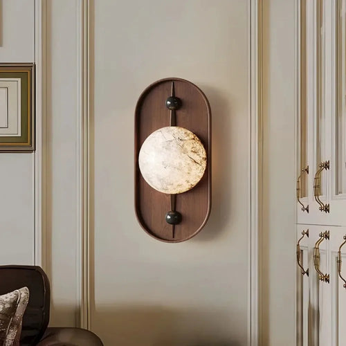 applique murale led design rétro en marbre pour décoration moderne - vue 6 sur 7