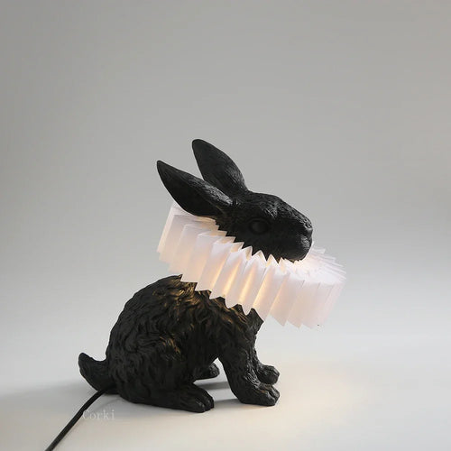 lampe de chevet lapin en résine style nordique décorative et moderne - vue 7 sur 15