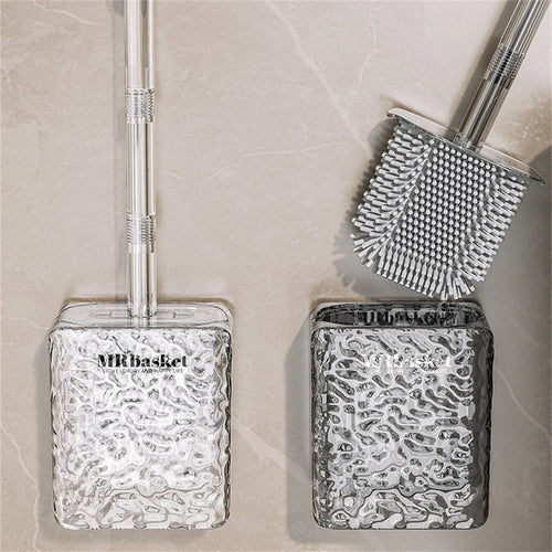brosse de toilette à ventouse motif glacier avec long manche et fixation murale - vue 5 sur 8