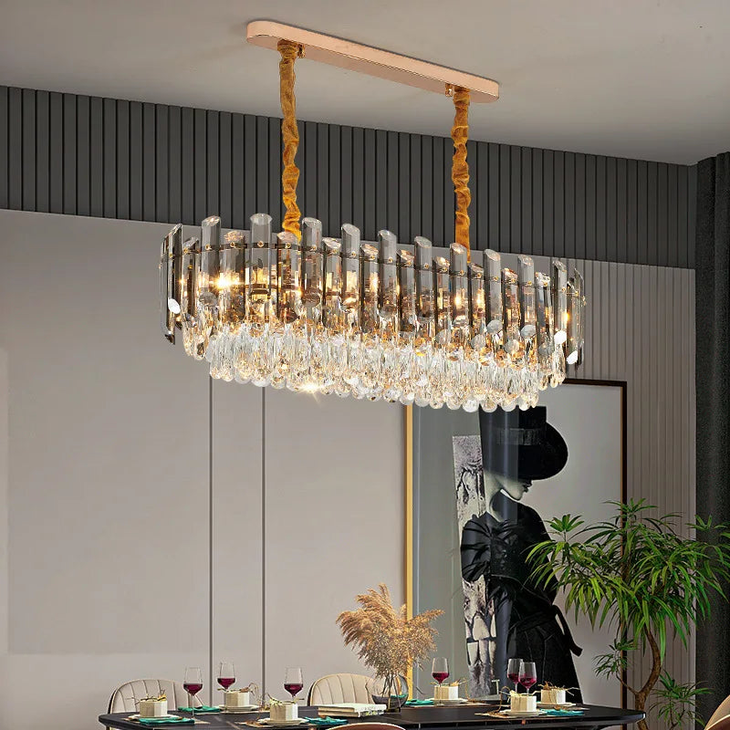 lustre moderne en cristal k9 pour éclairage intérieur - vue 6 sur 13