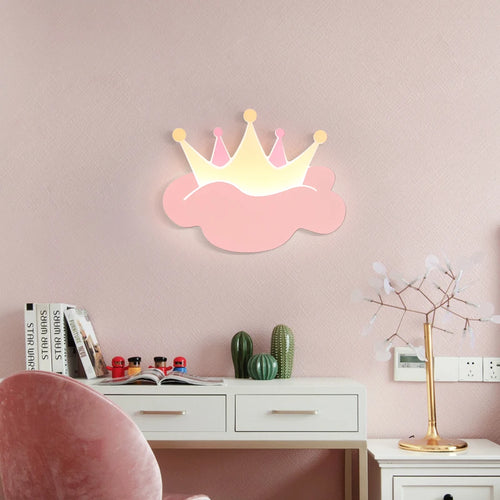 applique murale couronne avec télécommande pour chambre d'enfant - vue 3 sur 9