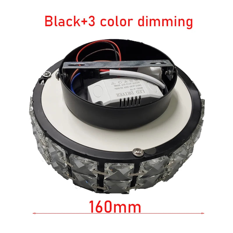 Plafonniers nordiques Lampara Techo lustre Led lumières en cristal Luminaria De Teto Para Sala Plafonnier or noir blanc Lampy - vue 12 sur 12