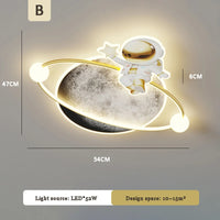 plafonnier enfant design astronaute lampe led créative moderne