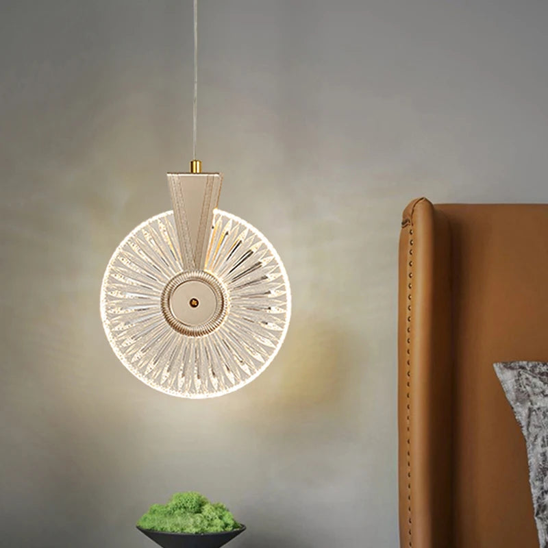 Lustre nordique ovale en cristal LED - vue 5 sur 21