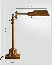 lampe de bureau en bronze style industriel rétro créatif pour travail