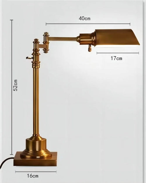 lampe de bureau en bronze style industriel rétro créatif pour travail