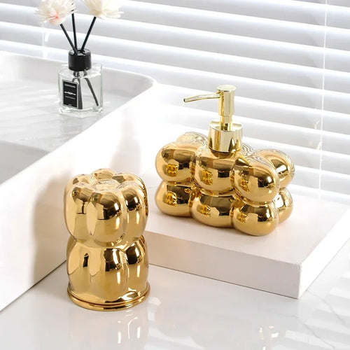 ensemble de décoration luxe en céramique pour salle de bain - vue 7 sur 18