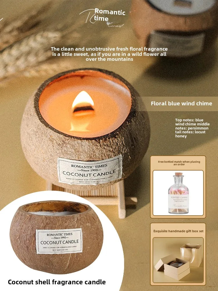 coffret cadeau bougie parfumée noix de coco souvenir de noël - vue 8 sur 20