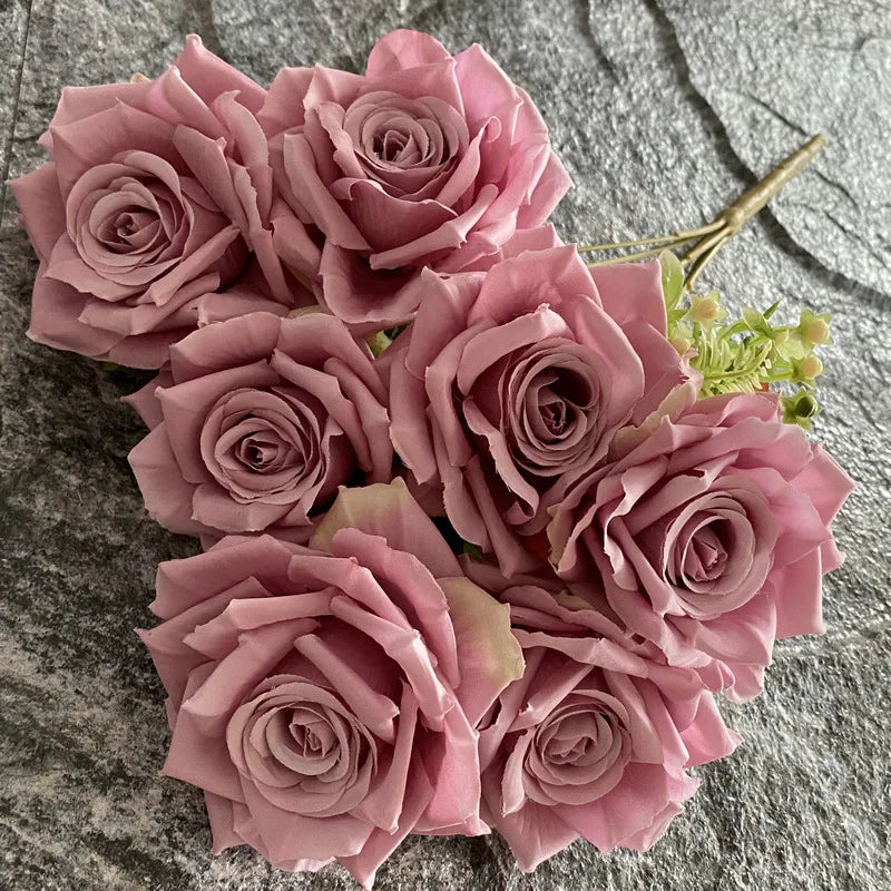 rose artificielle en soie pour décoration et photographie de mariage - vue 9 sur 22