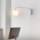 applique murale led avec bras à bascule en verre pour lecture