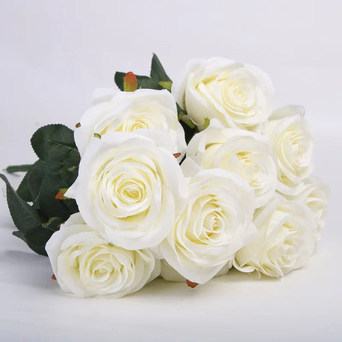 bouquet de roses artificielles pour mariage et décoration intérieure - vue 9 sur 27