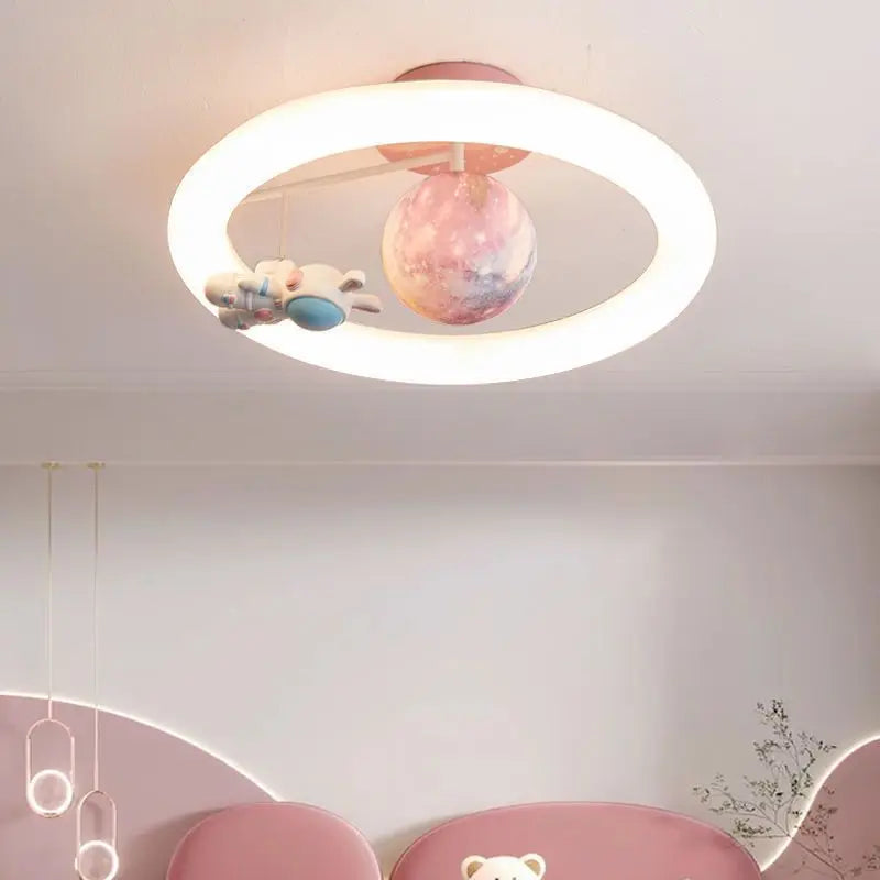 plafonnier créatif lapin espace lumière pour étudiants - vue 3 sur 8