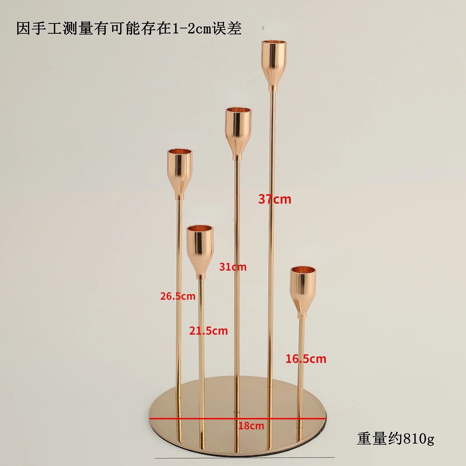 lot de 3 bougeoirs en métal pour décoration de mariage et fête - vue 8 sur 13