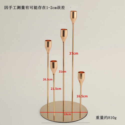 lot de 3 bougeoirs en métal pour décoration de mariage et fête - vue 9 sur 13