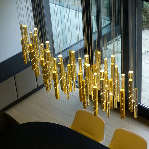 lustre cylindrique nordique moderne de luxe pour salon - vue 4 sur 12