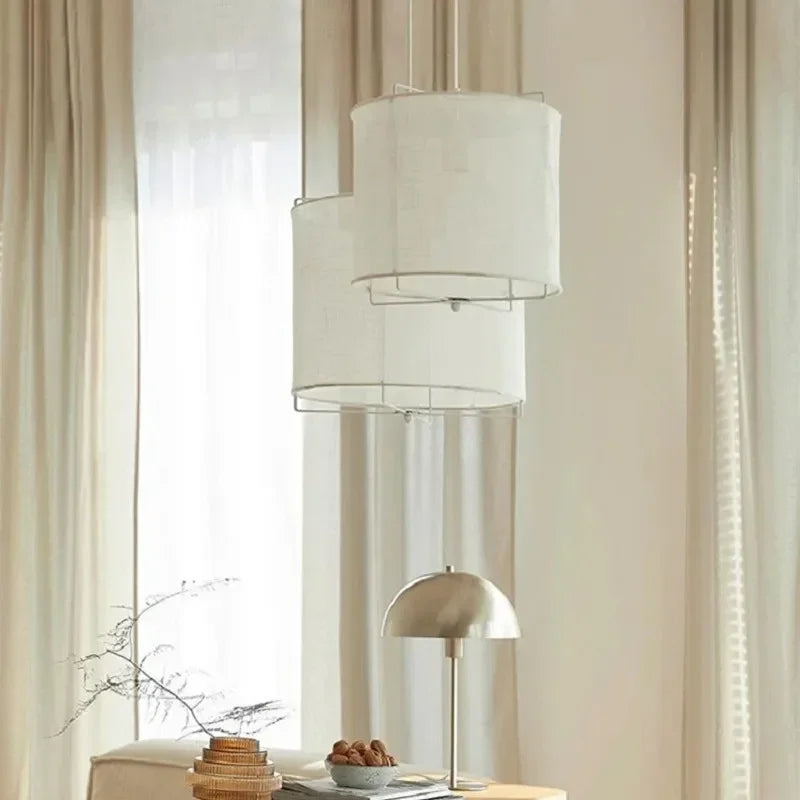 suspension en coton et lin style wabi sabi fait main pour restaurants et hôtels - vue 3 sur 14