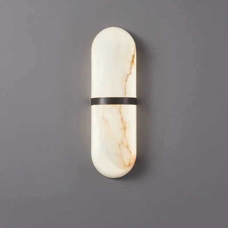 Semi-cylindre applique murale Led 18W Imitation marbre décor lampe de chevet salon salle à manger salle de bain porte couloir applique lumières - vue 8 sur 8