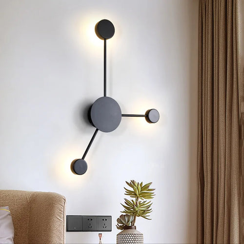 Modern Nordic Black Wall Lamp  AC110V AC220V Bedroom Bedside Wall Sconce Light Art Decoration Fixtures Living Room Wall Lights - vue 5 sur 23