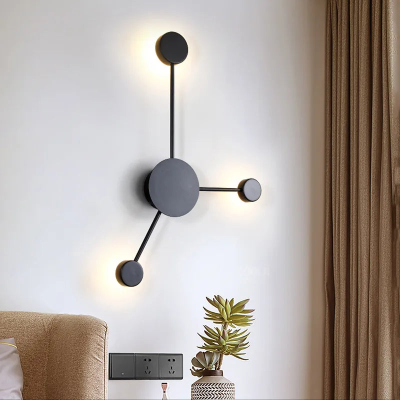 Modern Nordic Black Wall Lamp  AC110V AC220V Bedroom Bedside Wall Sconce Light Art Decoration Fixtures Living Room Wall Lights - vue 4 sur 23