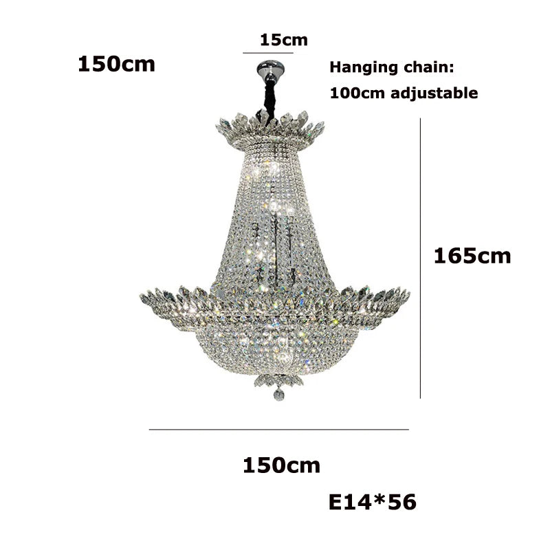 lustre led k9 cristal palace à intensité variable pour un éclairage élégant - vue 15 sur 16