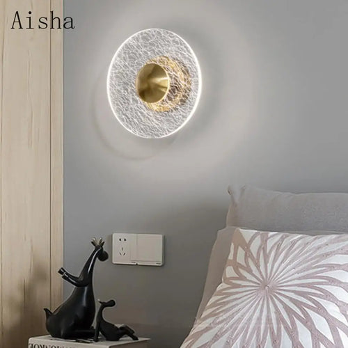 applique murale led en forme de fleur décorative en métal doré - vue 5 sur 9