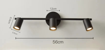 applique murale led moderne à 3 têtes éclairage intérieur polyvalent - vue 10 sur 10