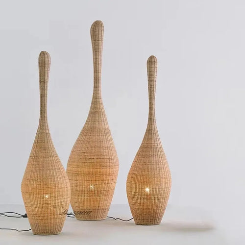 lampadaire en bambou design wabi sabi pour décoration intérieure unique - vue 4 sur 18