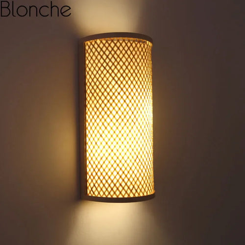 Appliques murales traditionnelles en bambou applique murale rétro pour chambre couloir hôtel Restaurant décor luminaires Luminaire tissé à la main - vue 5 sur 5