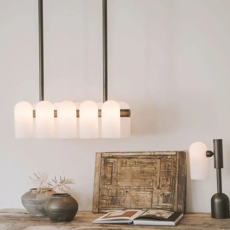 lustre led en verre style art déco éclairage moderne suspendu - vue 6 sur 13