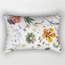 housse de coussin décorative arc-en-ciel fleurs rouges et roses