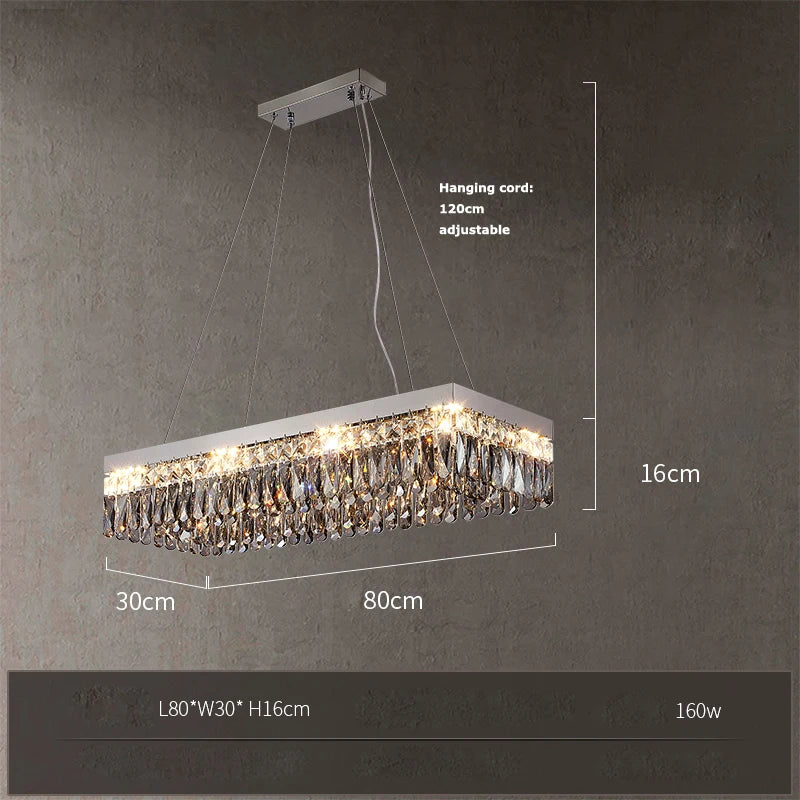 plafonnier led cristal doré chromé intensité variable design moderne - vue 9 sur 18